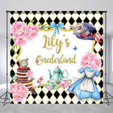 Aperturee - Aperturee Black White Magical Custom Name Onederland Backdrop